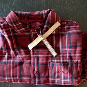 SKIMs Merlot Fleece Plaid Pajama Set-Size S unisex